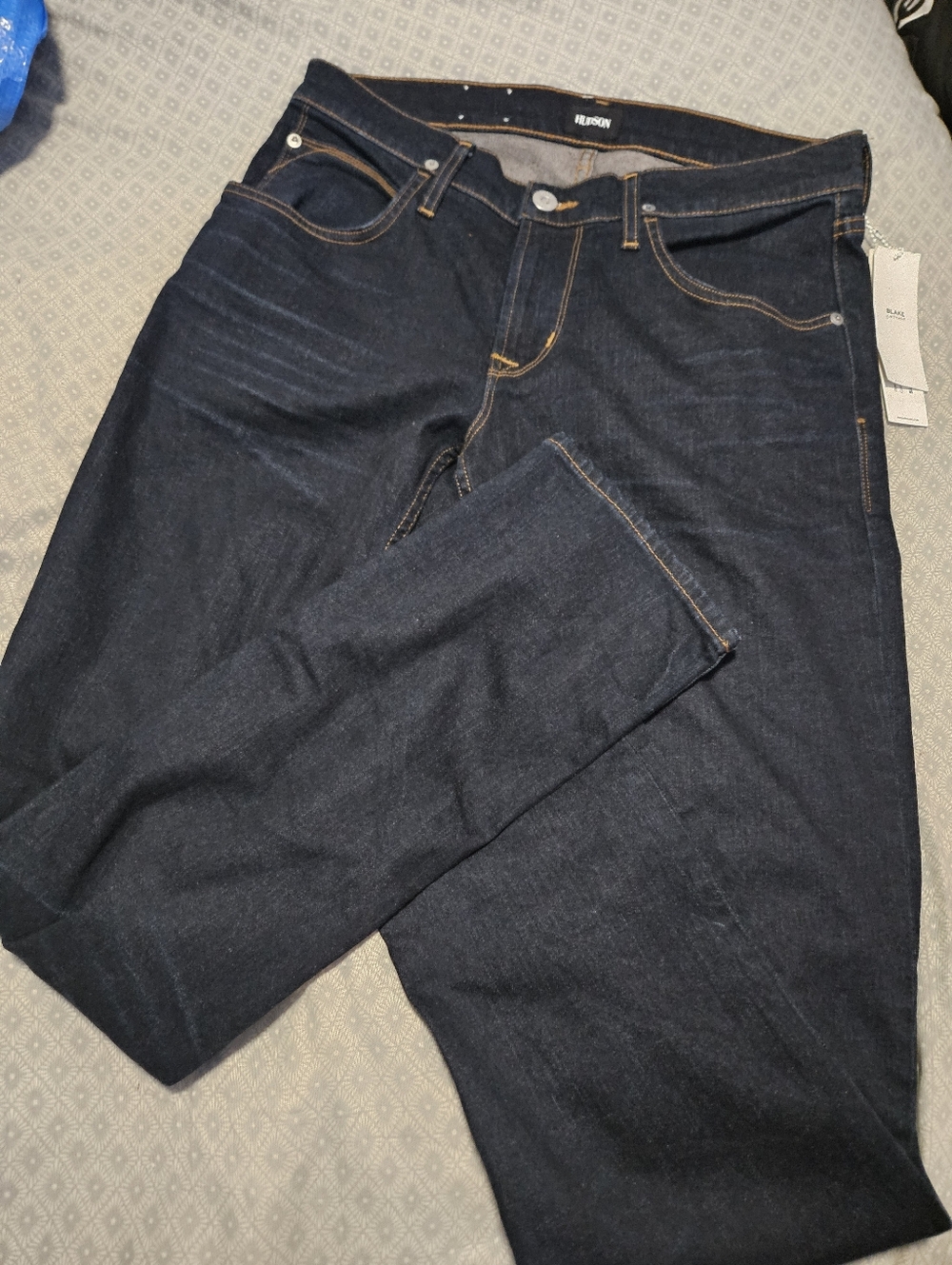 NWT Hudson Jeans Blake Slim Straight Dark Indigo Denim